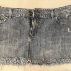 Abercrombie & Fitch Denim Frayed Mini Skirt